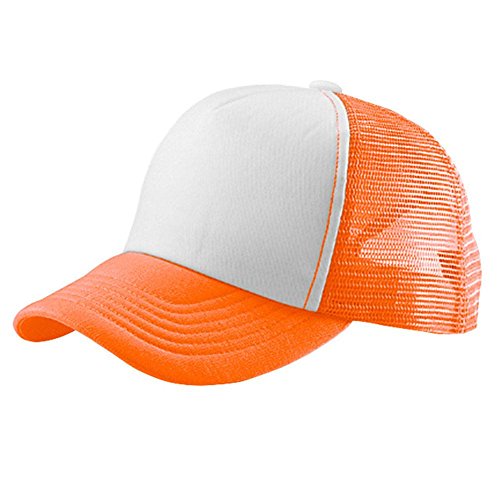 MC Perfectly Crowned Adjustable Snapback Trucker Mesh Cap - color: Neon Orange