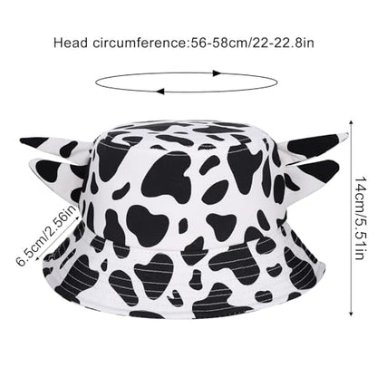 Cow Print Bucket Hat Cute Bucket Hat Beach Fisherman Hat Black
