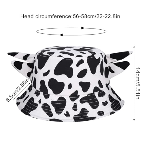 Cow Print Bucket Hat Cute Bucket Hat Beach Fisherman Hat Black