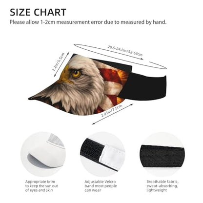 United States 250th Anniversary Hat America Patriotic Visor Caps for Women Men Adjustable Sun Hat - color: Bald Eagle With American Flag 5