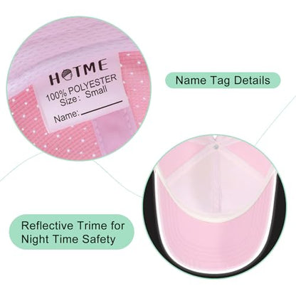 Girls Criss Cross Ponytail Hat Mesh Baseball Cap Kids Quick Dry Ponycap Hats Outdoor Summer Sports Hat Age 7-12 - color: Pink