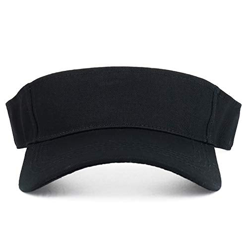 Trendy Apparel Shop XXL Oversize Solid Cotton Adjustable Sun Visor - color: Black