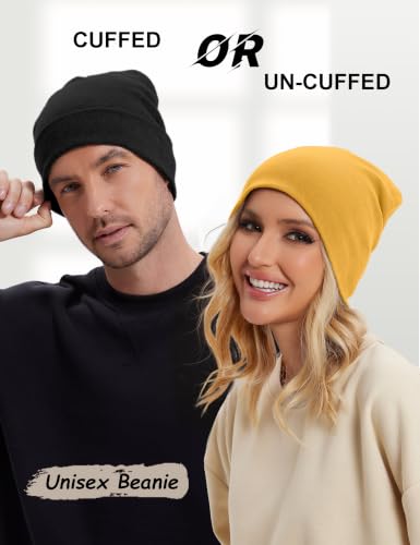 100% Cotton Thin Beanie Hat Women Men Soft Slouchy Chemo Skull Cap - color: 1pc Yellow