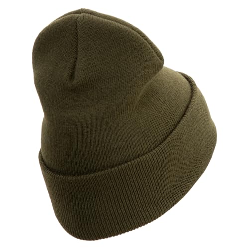 e4Hats.com 12 inch Cuffed Knit Long Beanie - color: Olive