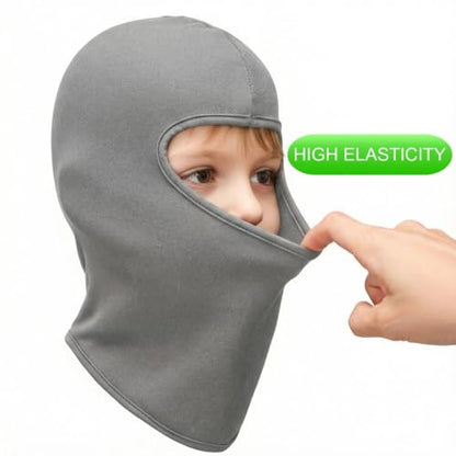 Kids Balaclava Ski Mask Winter Windproof Fleece Full Face Mask for Boy Girl - color: Grey