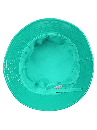 C.C Women's Waterproof Patent Leather Bucket Hat, Glossy Vinyl Rain Hat, Packable Travel Sun & Rain Cap - color: Mint