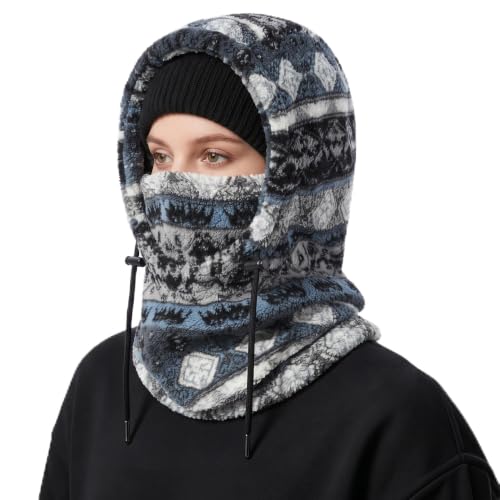 Ski Mask Balalclava Windproof Face Mask Warm Fleece Neck Cover for Cold Weather Helmet Hood for Men & Women - color: Fair Isle