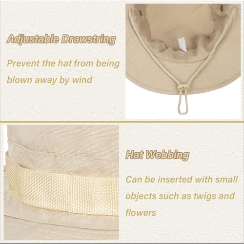 Men-Women-Fishing-Hat Sun-Protection-Safari-Cap Outdoor-Camping Bucket Hat - color: Beige