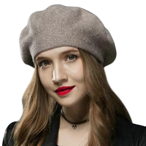 Sumolux Women Beret Hat French Beret Beanie Cap Classic Solid Color - color: Coffee, size: One Size