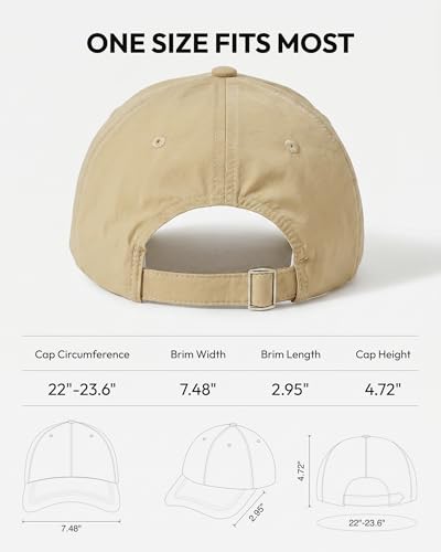 Jeasona UPF 50+ UV Protection Running Hat for Women, Lightweight Quick Dry Packable Sun Protection Baseball Cap - color: Khaki