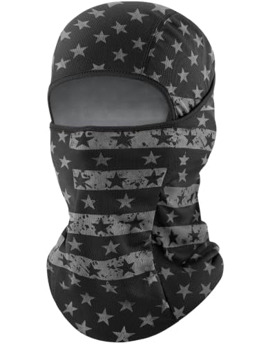 ROXUN Ski Mask Balaclava, Motorcycle Summer Cooling Breathable UV Protector - color: 113-black Us Star