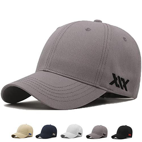 XXL Baseball Cap for Big Heads 23.6"-26.8" Adjustable Cotton Dad Hat - color: Gray