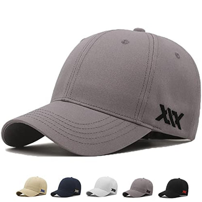 XXL Baseball Cap for Big Heads 23.6"-26.8" Adjustable Cotton Dad Hat - color: Gray