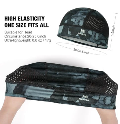MELASA Cooling Skull Cap Breathable Sweat-Wicking Under Helmet - color: Ink Dyed Black
