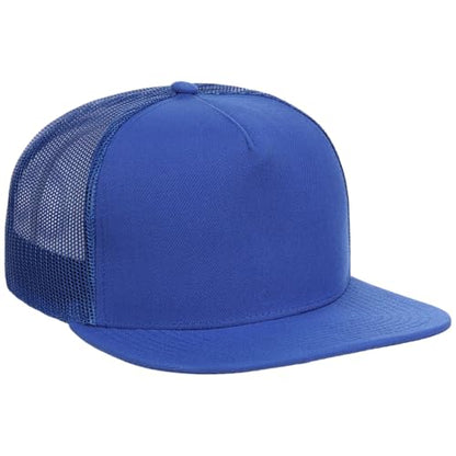 Lids Blank Essential 5-Panel Trucker Adjustable Snapback Hat - color: Royal Blue