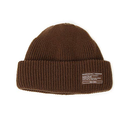 UNDERCONTROL Winter Trawler Fisherman Beanie Men Women Unisex Stylish Plain Docker Skull Hat Roll up Watch Cap Color Pack - color: Brown