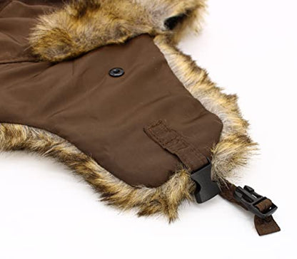 Wool Blend Aviator Trapper hat Trooper Ear Flaps Ushanka Eskimo Russian Warm Winter Cold… - color: Brown Classic Solid