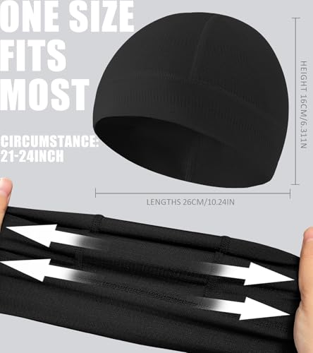 Skull Cap Helmet Liner for Men Women Cooling Hat Running Beanie - color: Set A-black,black,black