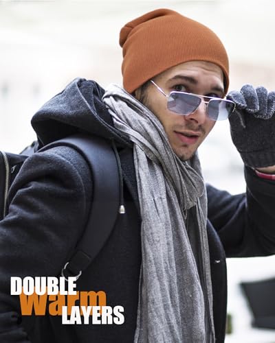 vidsel 100% Cotton Beanie Hat-Unisex Winter Knit Cuffed Beanies Skull Cap - color: 1-coffee
