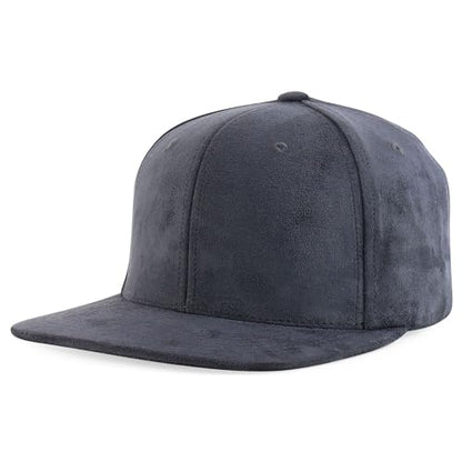 Trendy Apparel Shop Plain Suede Flat Bill Snapback Cap - color: Dark Grey