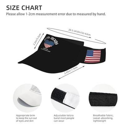 United States 250th Anniversary Hat USA Est 1776 America Patriotic Visor Cap Adjustable Sun Hat for Women Men Sports Beach - color: Black16