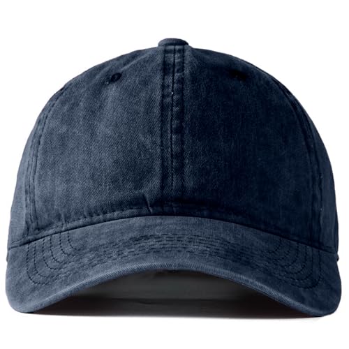 Edoneery Baseball Cap for Men and Women, Low Profile Washed Cotton Dad Hat - color: Navy-1
