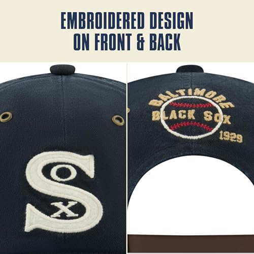Blue Marlin Dad Hat, Adult Cotton Baseball Cap with Curved Brim, One Size. - color: Baltimore Black Sox