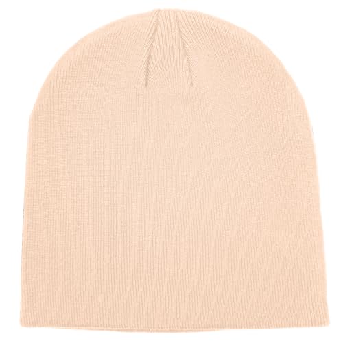 vidsel 100% Cotton Beanie Hat for Men Women, Soft Cuffless Knit Skull Cap - color: 1pc-pink