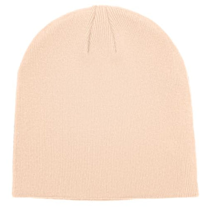 vidsel 100% Cotton Beanie Hat for Men Women, Soft Cuffless Knit Skull Cap - color: 1pc-pink