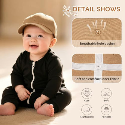 Durio Baby Baseball Cap UPF 50+ Infant Sun Hat Elastic Back 0-12 Months - color: Brown, size: 6-12 Months