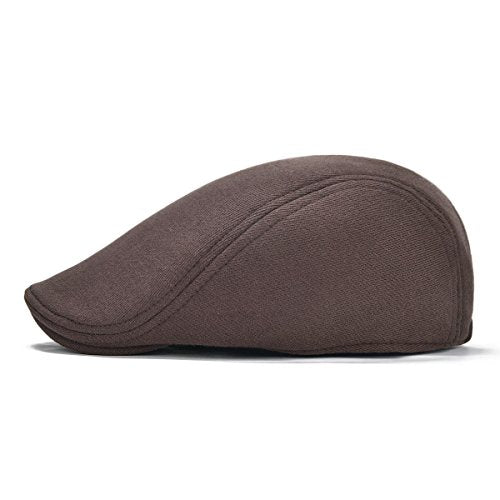 VOBOOM Men's Cotton Flat Ivy Gatsby Newsboy Driving Hat Cap - color: Brown