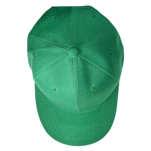 Falari Wholesale Bulk Lot 12-Pack Baseball Cap Adjustable Size Plain Blank Solid Color - color: Kelly Green