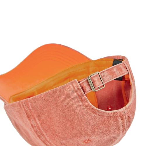 Distressed Washed Cotton Baseball Cap Adjustable Dad Hat for Men Women - color: Z Orange
