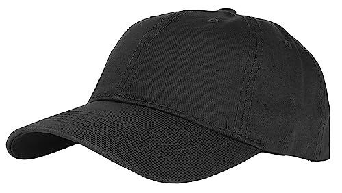 Gelante Cotton Twill Washed Unstructure Baseball Cap - Adjustable Blank Hat for Men Women - Wholesale Bulk Lot of 6 Pack - color: Solid Black