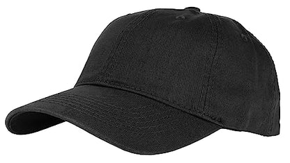 Gelante Cotton Twill Washed Unstructure Baseball Cap - Adjustable Blank Hat for Men Women - Wholesale Bulk Lot of 6 Pack - color: Solid Black