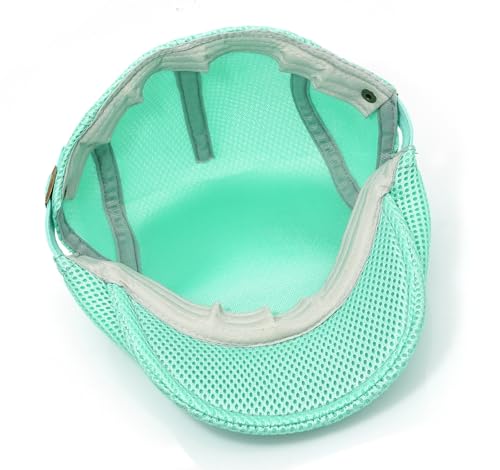 DIYDECAL Mens Breathable Mesh Summer Hat Adjustable Newsboy Beret Ivy Cap Cabbie Flat Cap - color: Green