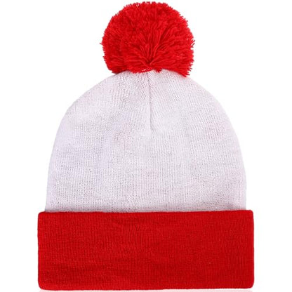 Shinymoon Halloween Knit Pom Beanie Hat Cosplay Headwear - color: White