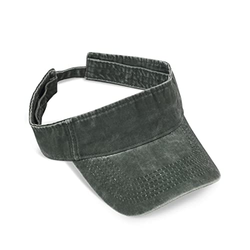 HH HOFNEN Sports Sun Visor Hats Cotton Adjustable Golf Caps for Men Women - color: #1c Army Green