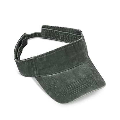 HH HOFNEN Sports Sun Visor Hats Cotton Adjustable Golf Caps for Men Women - color: #1c Army Green