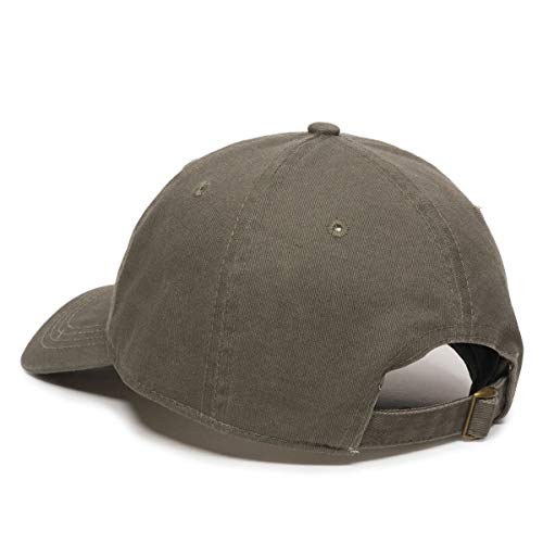 Cat Baseball Cap Embroidered Cotton Adjustable Dad Hat - color: Olive