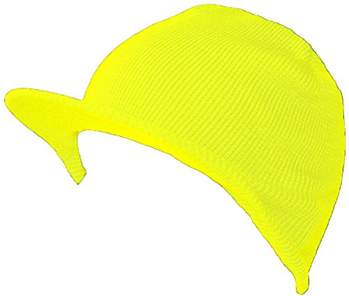 TOP HEADWEAR Winter Cuffless Beanie Visor - color: Neon Yellow