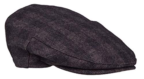 Kenny K Flat Cap Hat for Newsboy Driving Fisherman Golf Ivy Gastby Cabbie FC200 Wool Blend, Lined - color: Black Paid F, size: Small-Medium