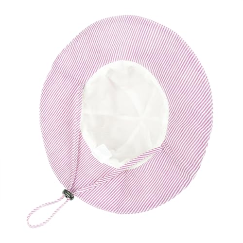 Toddler Kids Baby Girl Sun Hat Floppy Cotton Summer Hat 50+ SPF Protective - color: 04/Stripe/Purple, size: 6-12 Months