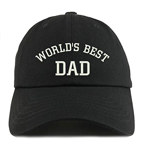 Trendy Apparel Shop World's Best Dad 단색 조절 가능한 비정형 아빠 모자 - color: Black