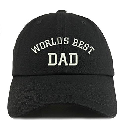 Trendy Apparel Shop World's Best Dad 단색 조절 가능한 비정형 아빠 모자 - color: Black