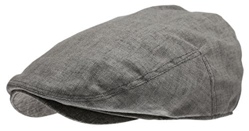 Men's Linen Flat Ivy Gatsby Summer Newsboy Hats - color: Grey, size: Large-X-Large