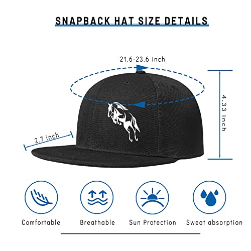 Skateboard Hat Snapback Hats for Men Flat Bill Hats for Boy Adjustable Baseball Cap for Teens Hip Hop Sports - color: Horse