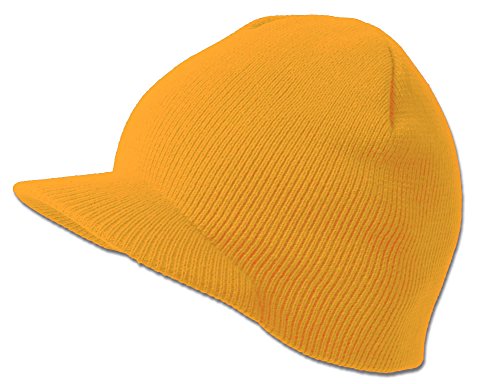 TOP HEADWEAR Solid Cuffless Beanie Visor - color: Mustard