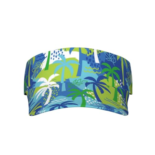 Sports Sun Visor Hats Adjustable Men Women Lightweight Packable Cooling Empty Top Visor Hat for Running, Tennis, Golf - color: Palm