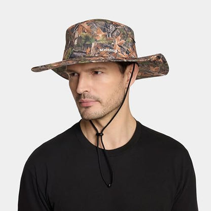 MISSION Cooling Anywhere Boonie Hat - Unisex Wide-Brim Hat for Men & Women - Cools Up to 2 Hours - UPF 50 Sun Protection - color: Forest Camo